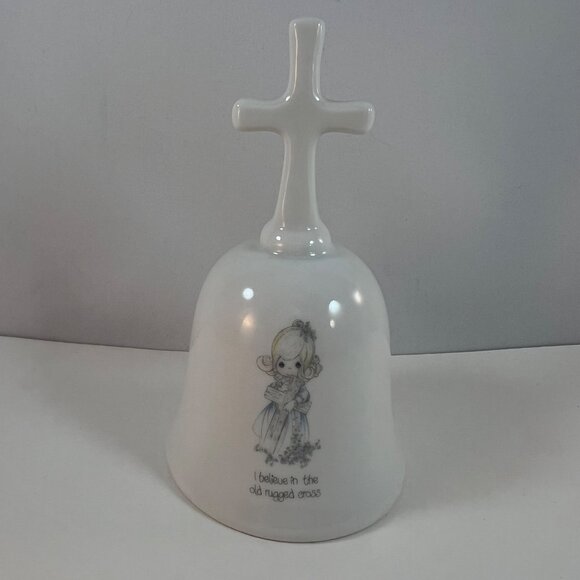 Enesco Precious Moments Bell I Believe In The Old Rugged Cross No Box 1985 Japan - Picture 3 of 12